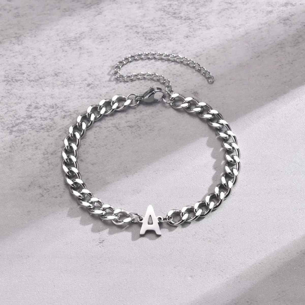 Personalized Initial Cuban Chain Bracelet for Couples