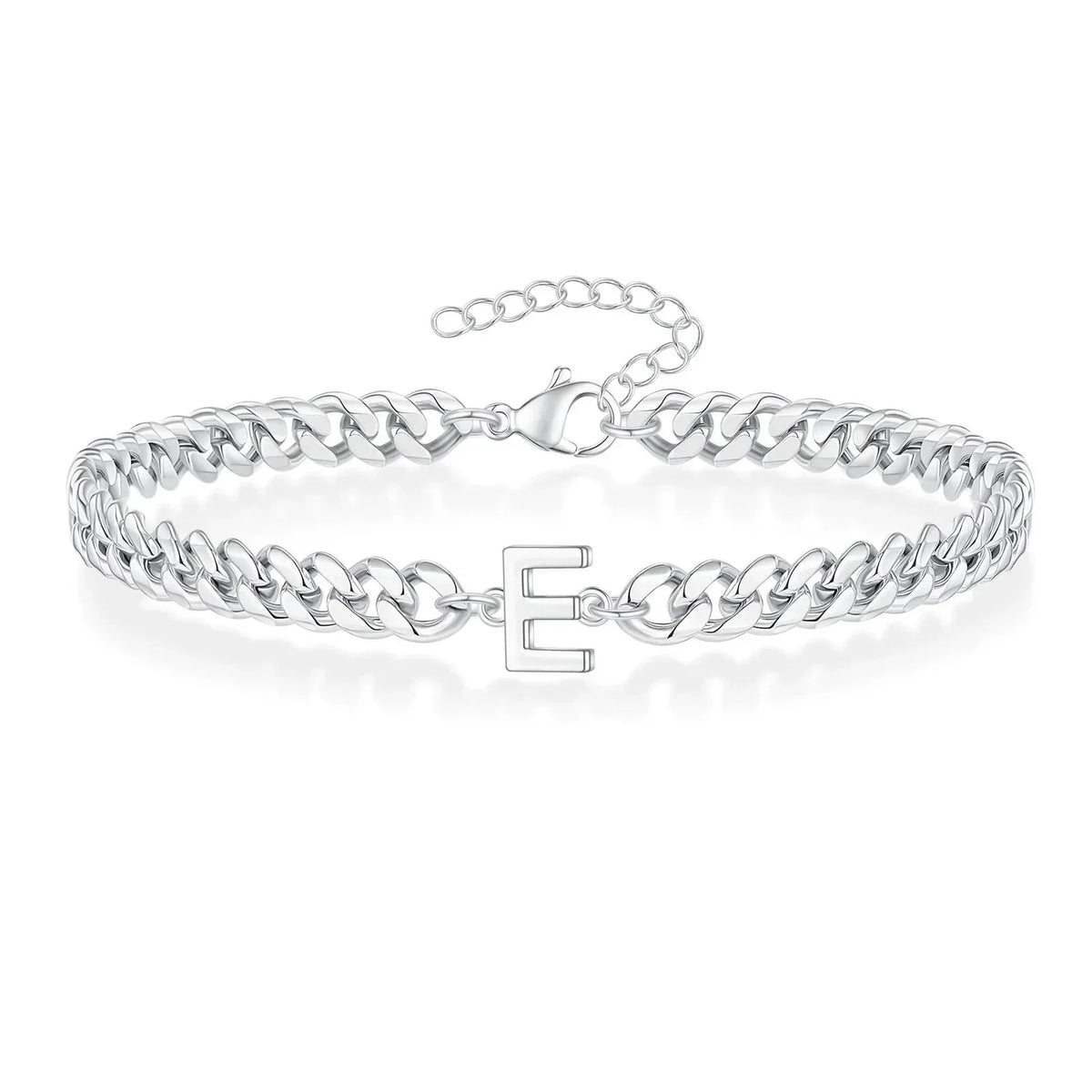 Personalized Initial Cuban Chain Bracelet for Couples