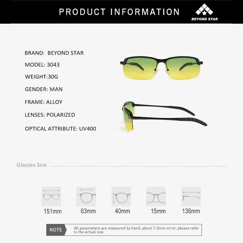 Photochromic UV Protection Sunglasses for Day and Night Driving