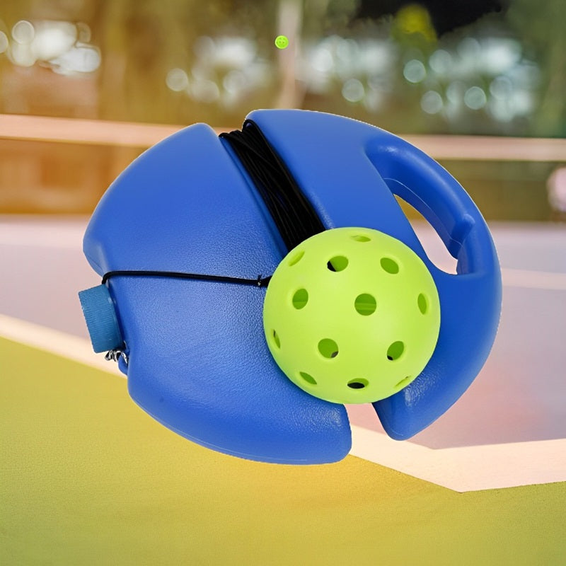 Pickleball Rebound Trainer with Luminous Balls and Weighted Base