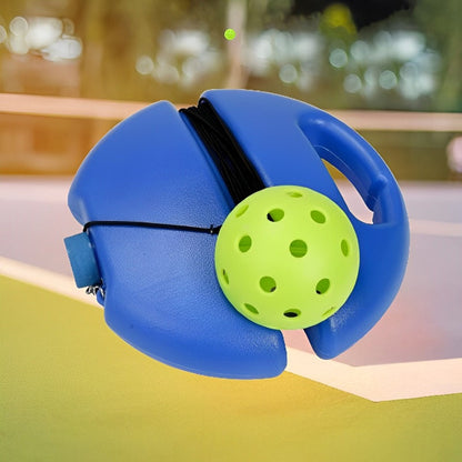 Pickleball Rebound Trainer with Luminous Balls and Weighted Base