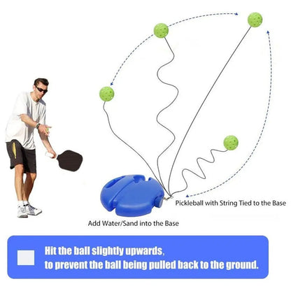 Pickleball Rebound Trainer with Luminous Balls and Weighted Base