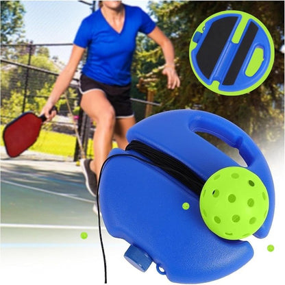 Pickleball Rebound Trainer with Luminous Balls and Weighted Base