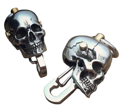 Piston Skull Keychain with Bottle Opener and Flashlight