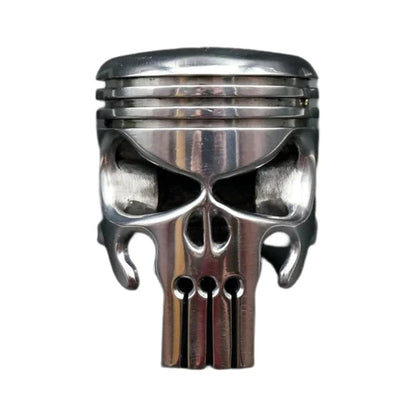 Piston Skull Keychain with Bottle Opener and Flashlight
