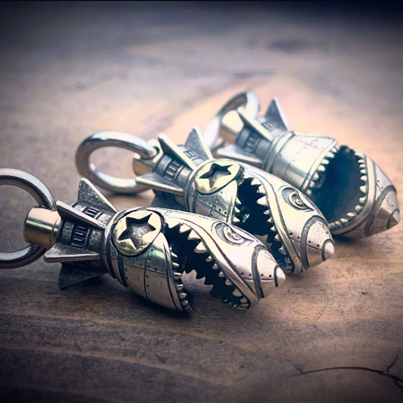 Piston Skull Keychain with Bottle Opener and Flashlight