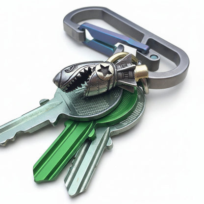 Piston Skull Keychain with Bottle Opener and Flashlight
