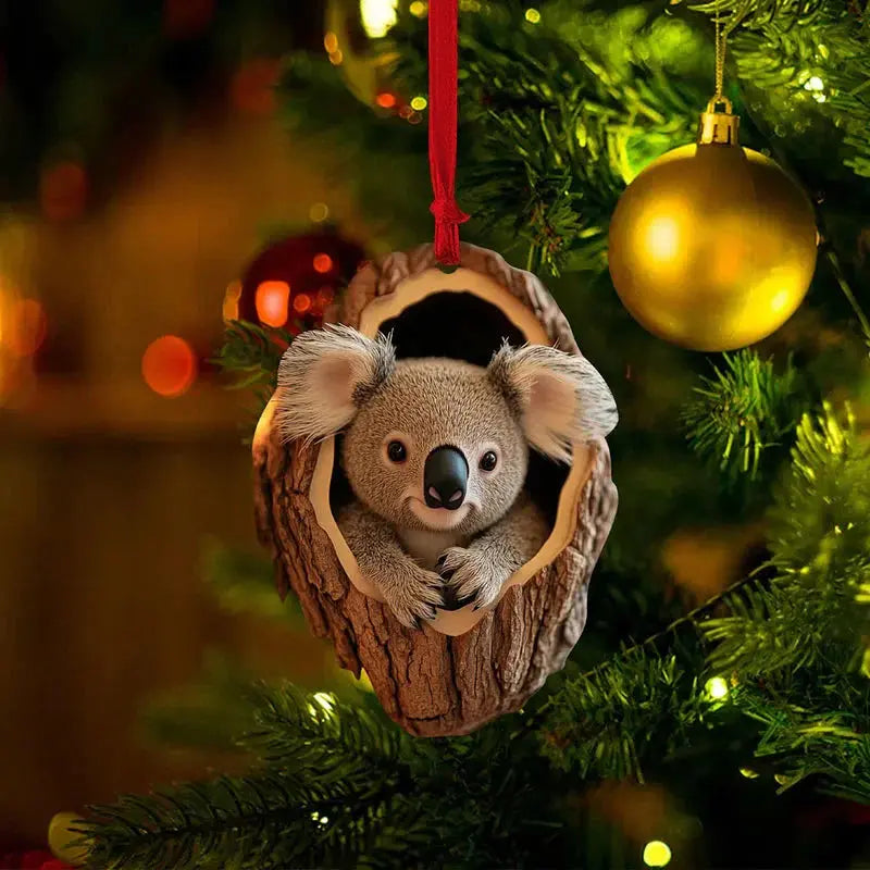 Playful Animal Hanging Ornaments Acrylic Decorative Set