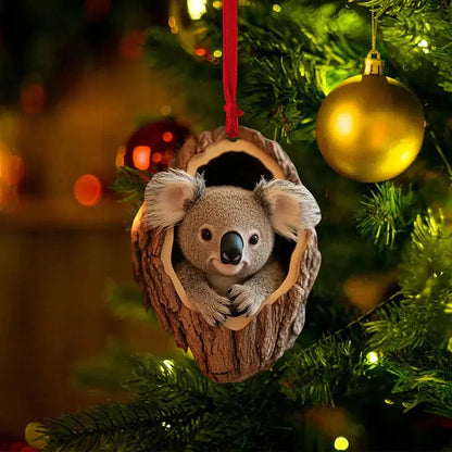 Playful Animal Hanging Ornaments Acrylic Decorative Set