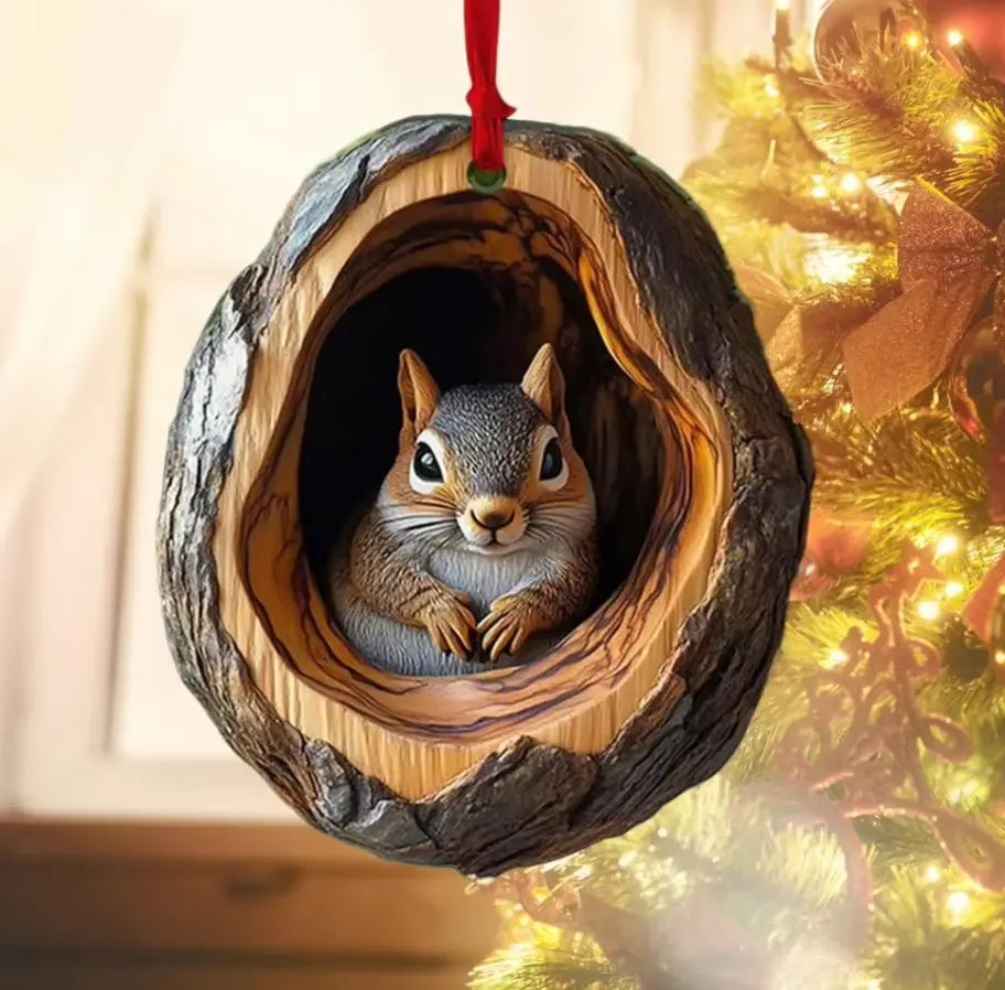 Playful Animal Hanging Ornaments Acrylic Decorative Set