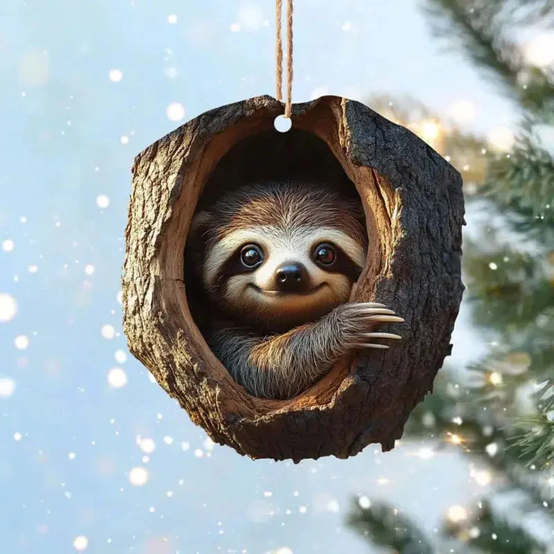Playful Animal Hanging Ornaments Acrylic Decorative Set