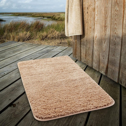Plush Microfiber Bath Mat with Quick Absorption Non Slip Backing