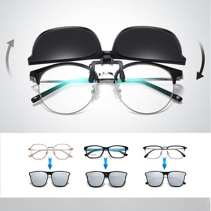 Polarized Flip Up Clip On Sunglasses UV Protection