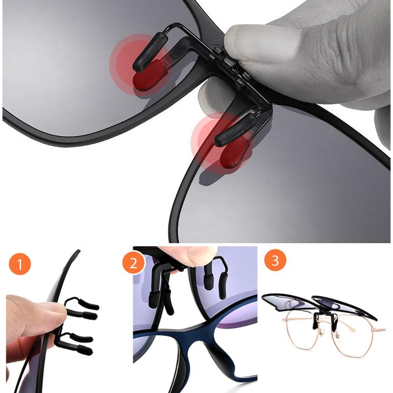 Polarized Flip Up Clip On Sunglasses UV Protection
