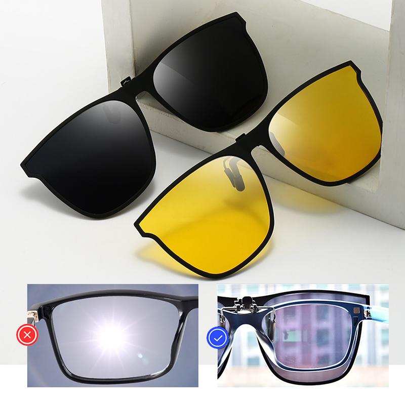 Polarized Flip Up Clip On Sunglasses UV Protection