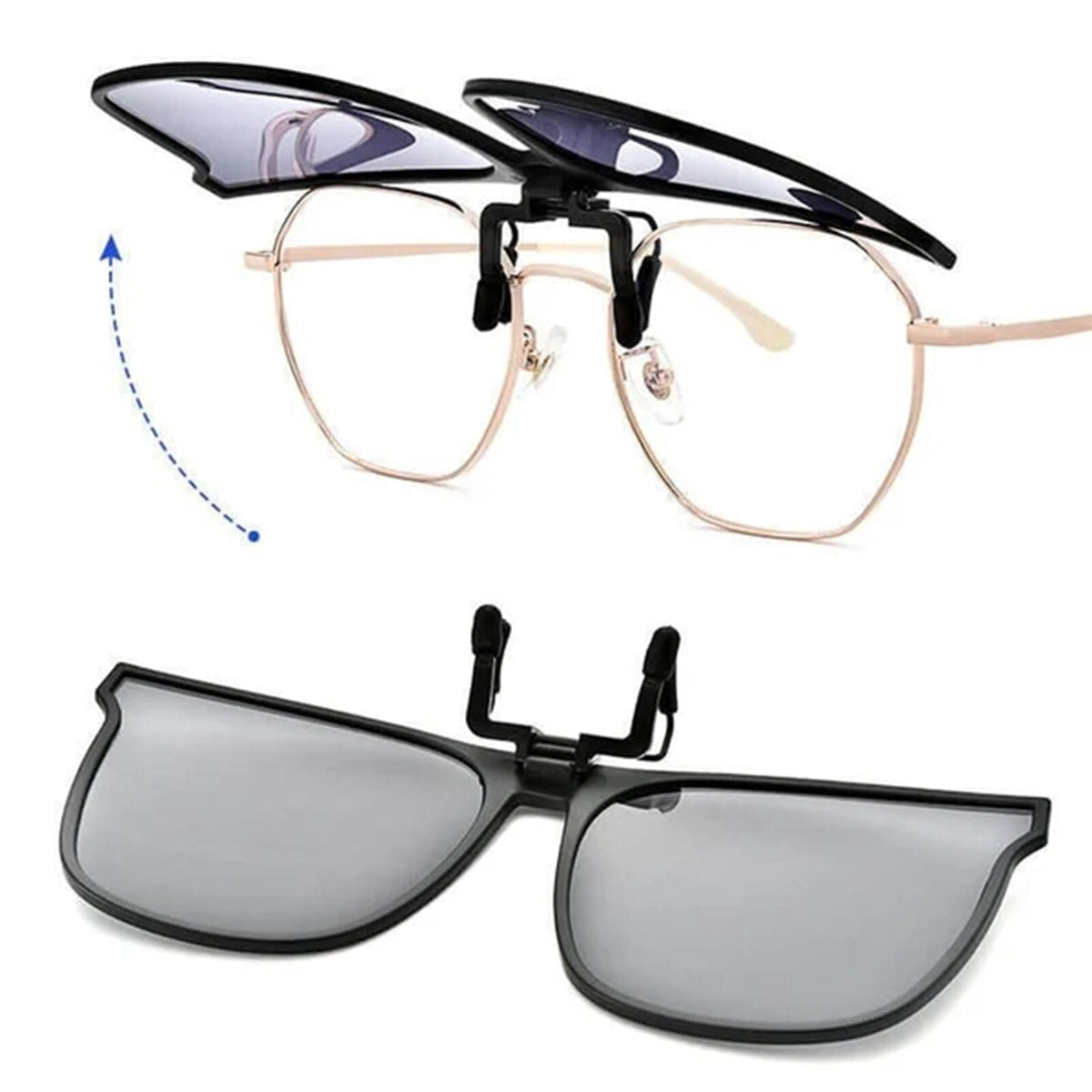 Polarized Flip Up Clip On Sunglasses for Eyeglasses