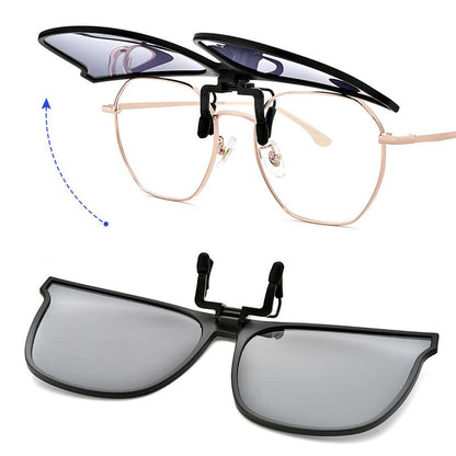 Polarized Flip Up Clip On Sunglasses for Glasses