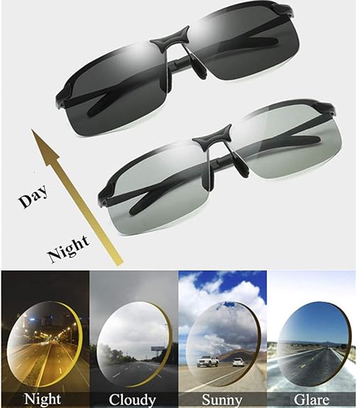 Polarized Photochromic Sunglasses for Day and Night