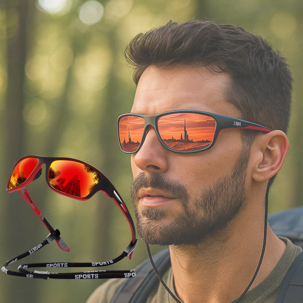 Polarized UV400 Wraparound Sports Sunglasses for Cycling Running and Outdoor Activities