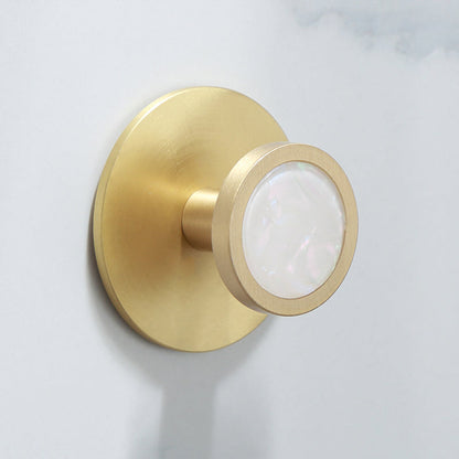 Polished Brass Bathroom Hardware Set with Marble Accent