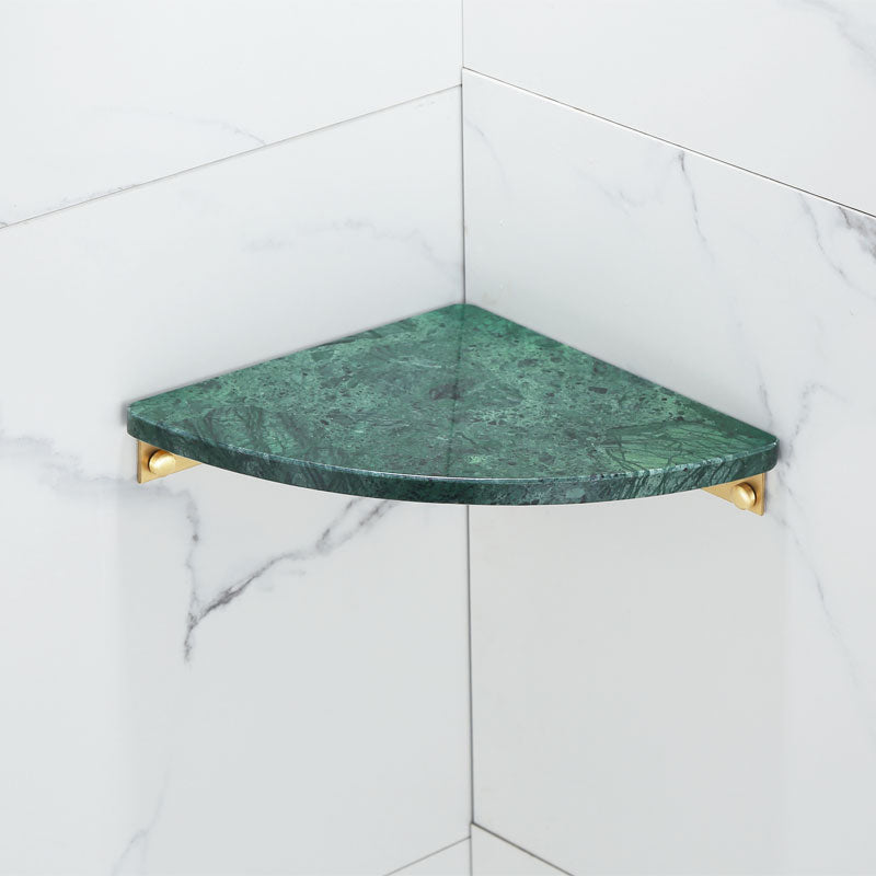 Polished Brass Bathroom Hardware Set with Marble Accent