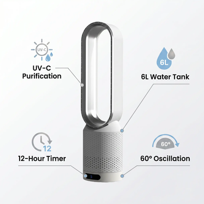 Portable 3 in 1 Air Cooler with UV Purification Ioniser and 6L Water Tank