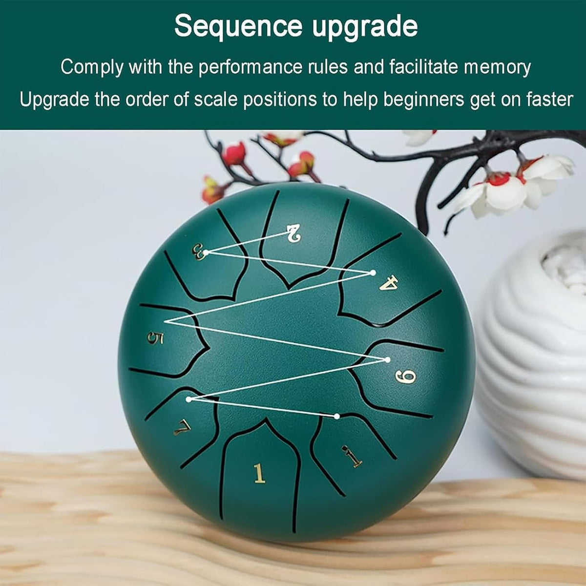 Portable 8 Tone Steel Tongue Drum with Mallets