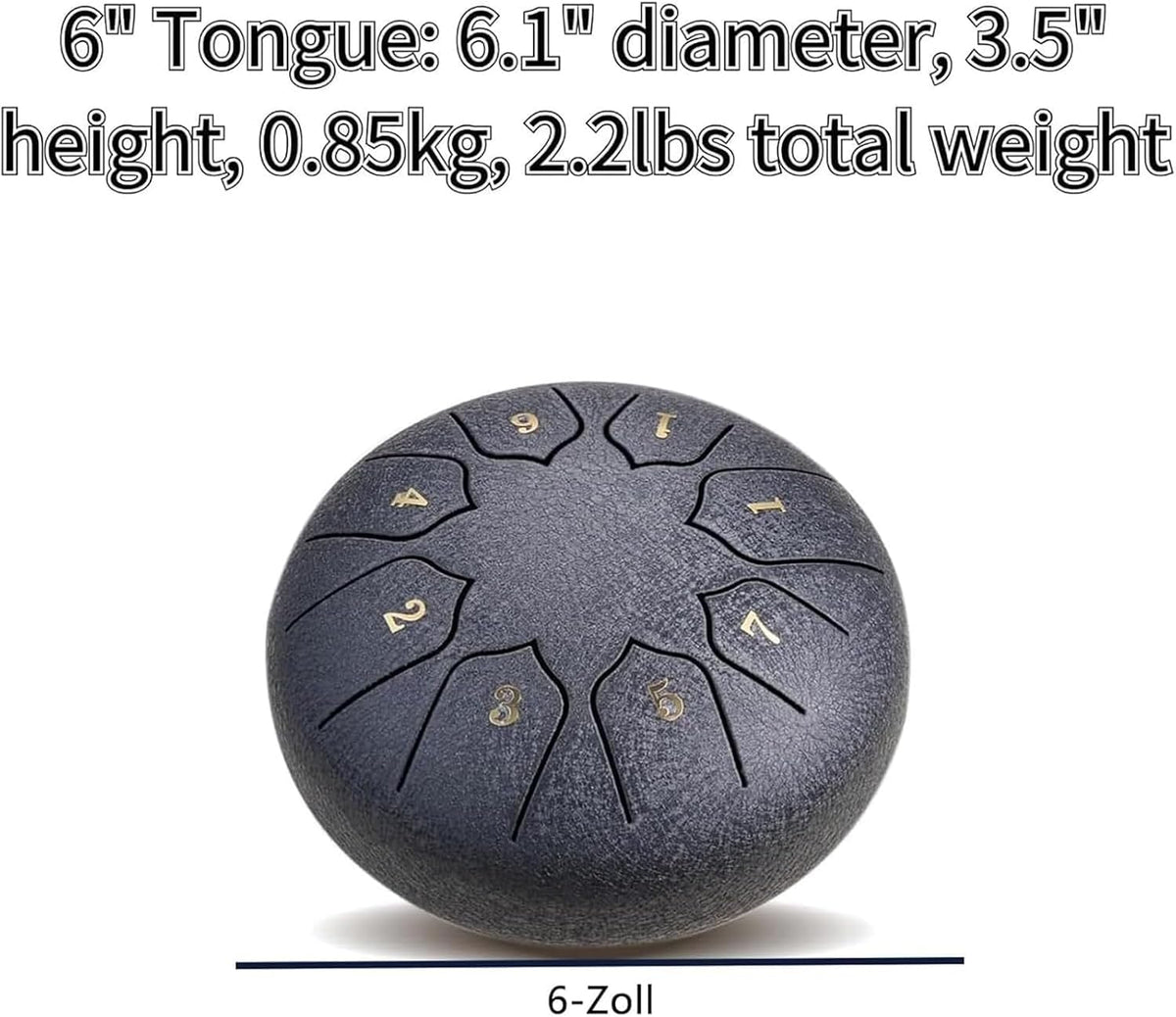 Portable 8 Tone Steel Tongue Drum with Mallets