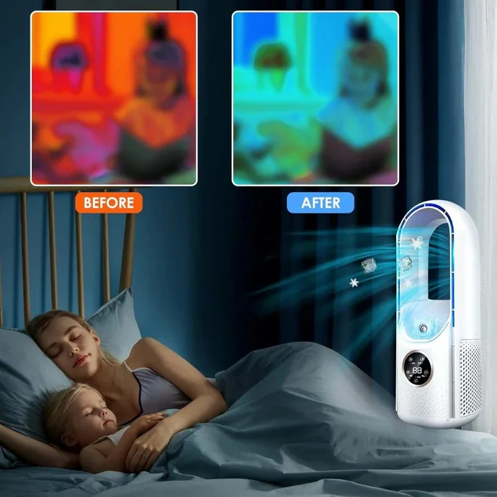 Portable Blade Free Air Cooler with Quiet Adjustable Airflow