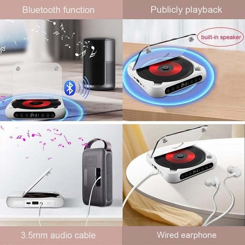 Portable Bluetooth CD Player with Rechargeable Battery