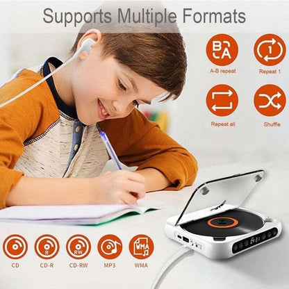 Portable Bluetooth CD Player with Rechargeable Battery