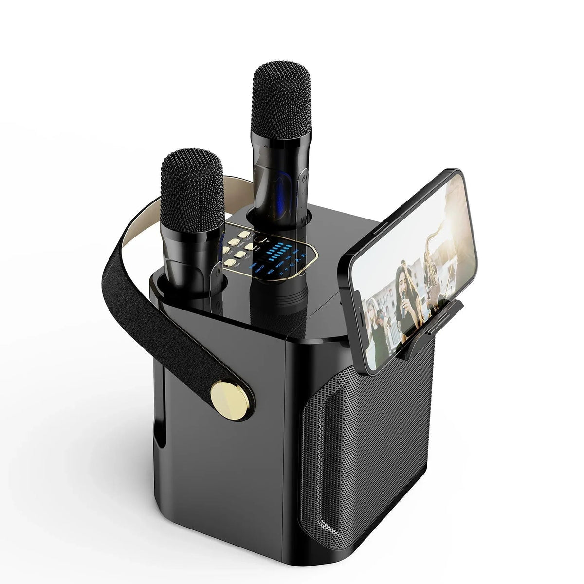 Portable Bluetooth Karaoke Speaker with Dual Microphones and 360 Sound