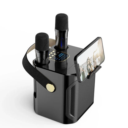 Portable Bluetooth Karaoke Speaker with Dual Microphones and 360 Sound