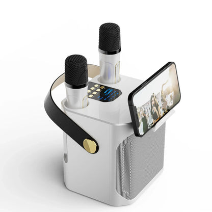 Portable Bluetooth Karaoke Speaker with Dual Microphones and 360 Sound