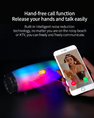 Portable Bluetooth LED Speaker with FM Radio USB SD Card and AUX