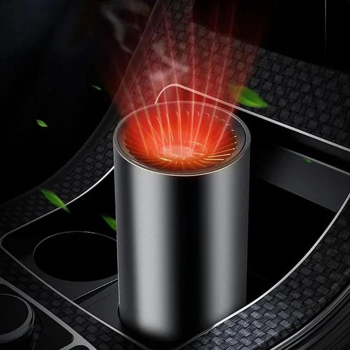 Portable Car Heater Fan with Cup Holder Design and 360 Degree Plug