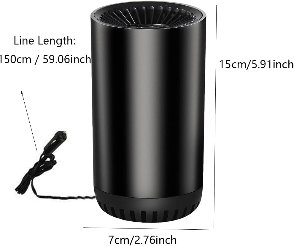 Portable Car Heater Fan with Cup Holder Design and 360 Degree Plug