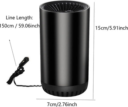 Portable Car Heater Fan with Cup Holder Design and 360 Degree Plug