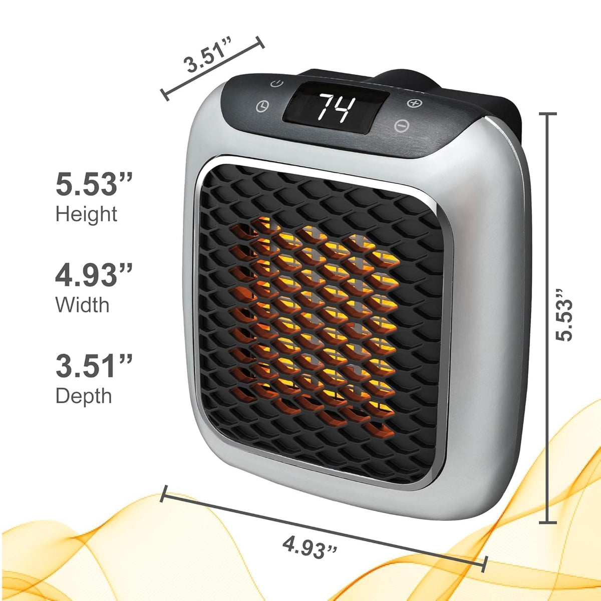 Portable Ceramic Space Heater with Timer and Safety Protection