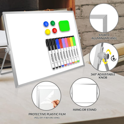 Portable Double Sided Magnetic Whiteboard with Stand