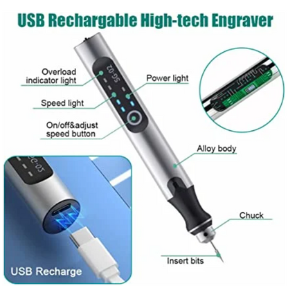Portable Electric Engraving Pen With Adjustable Speed