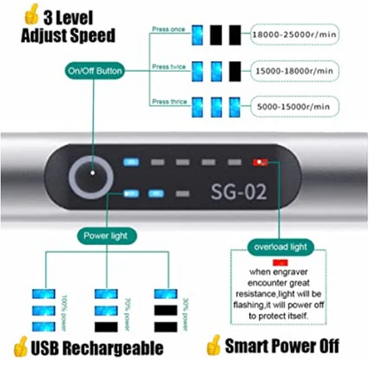 Portable Electric Engraving Pen With Adjustable Speed