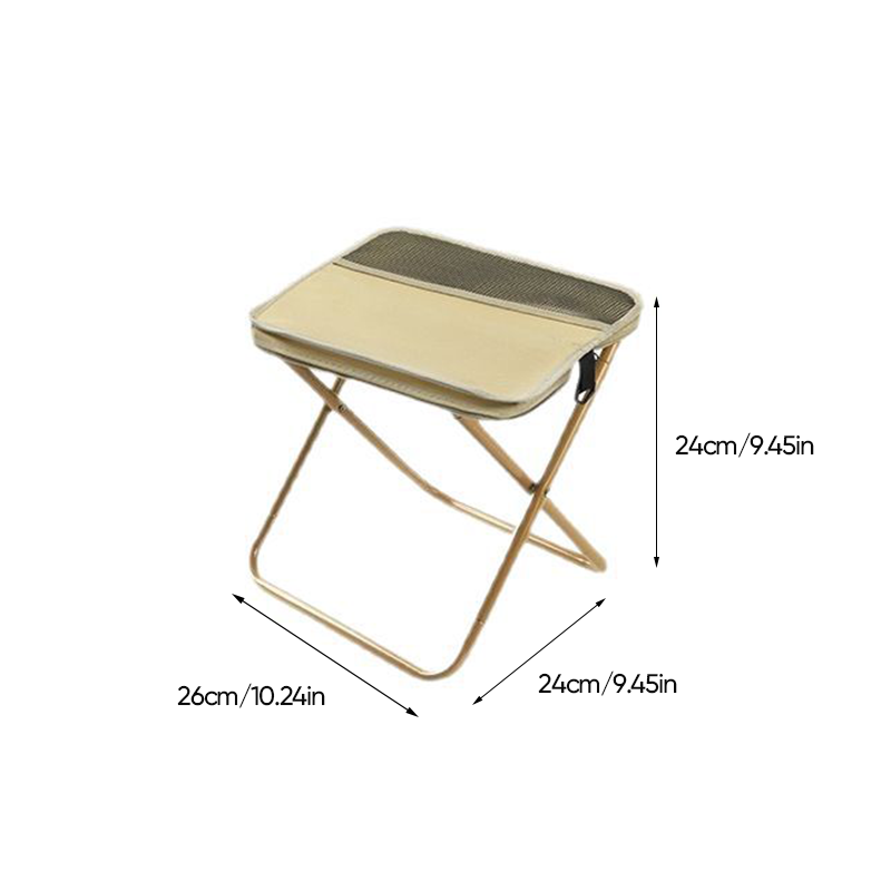 Portable Foldable Backpack Stool Lightweight Outdoor Seat with Storage Pockets