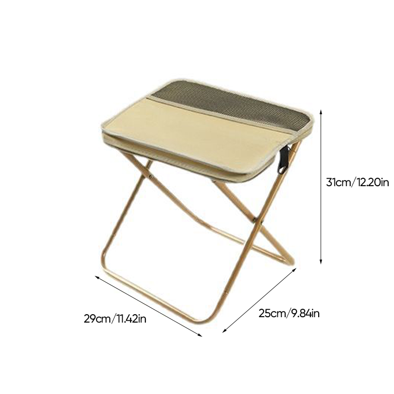 Portable Foldable Backpack Stool Lightweight Outdoor Seat with Storage Pockets