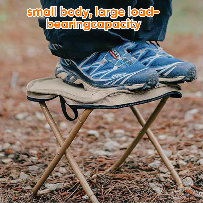 Portable Foldable Backpack Stool Lightweight Outdoor Seat with Storage Pockets