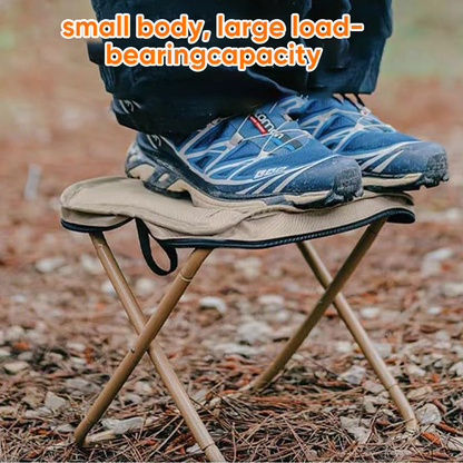Portable Foldable Backpack Stool Lightweight Outdoor Seat with Storage Pockets