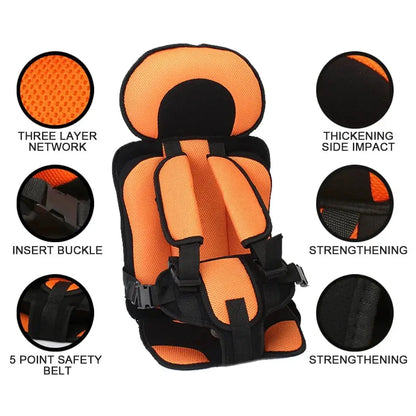 Portable Foldable Child Car Seat with 5 Point Safety Harness