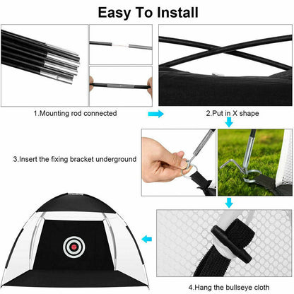 Portable Golf Practice Net with Hitting Mat