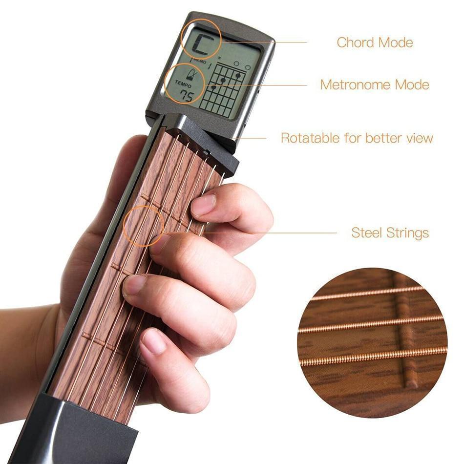 Portable Guitar Practice Trainer Pocket Chord Tool with Metronome
