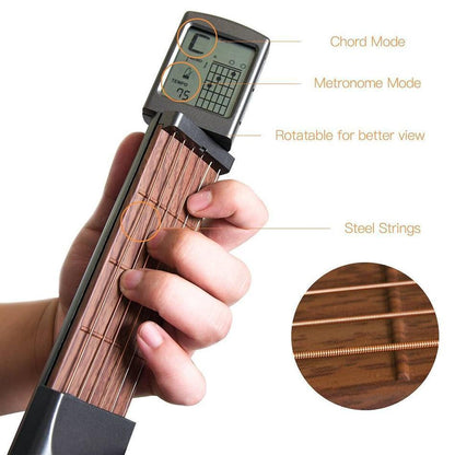 Portable Guitar Practice Trainer Pocket Chord Tool with Metronome